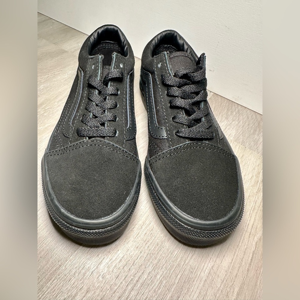 New Unisex kids All Black Old Skool Platform Canvas Suede Walking Shoes US 13.5 - Picture 3 of 10